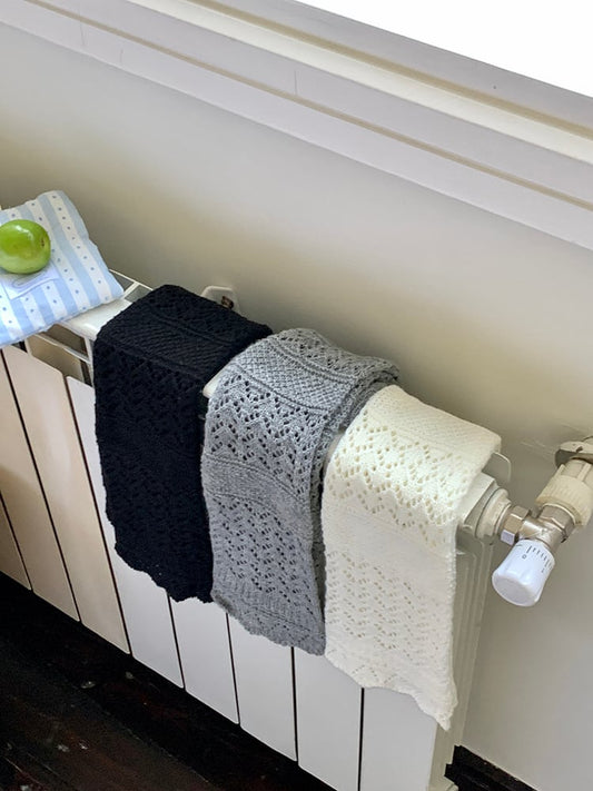 Grey/Black/White Knitted Leg Warmers