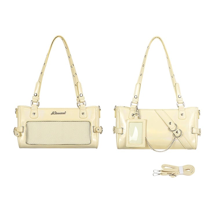 Yellow Vintage PU Leather Display Board Ita Shoulder Bag