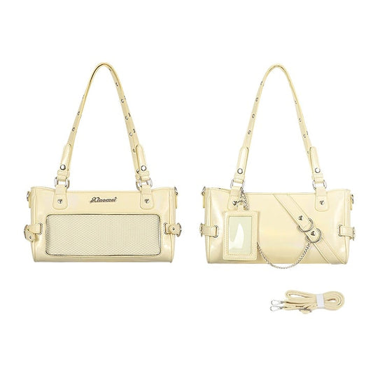 Yellow Vintage PU Leather Display Board Ita Shoulder Bag