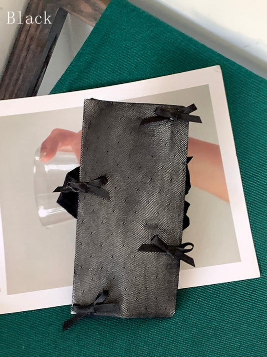 Black/Gray/White Bowknot Details Tights