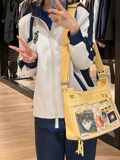 Denim Unisex Large Capacity Yellow Ita Bag - Comes with Adjustable Strap