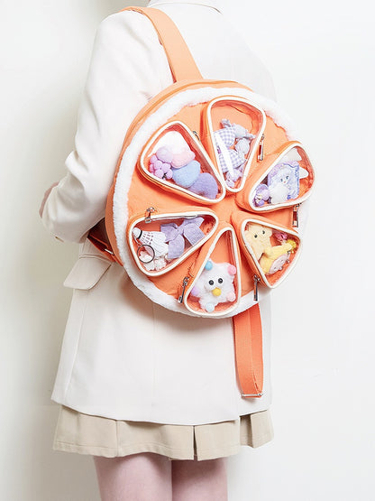 Orange Cute Orange-shaped Backpack Ita Bag
