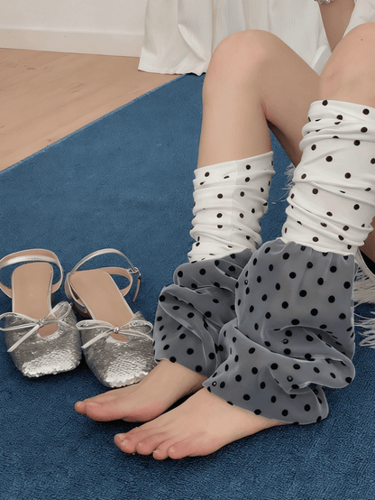 2 Color Options Polka-dot Pattern Color-Block Leg Warmers