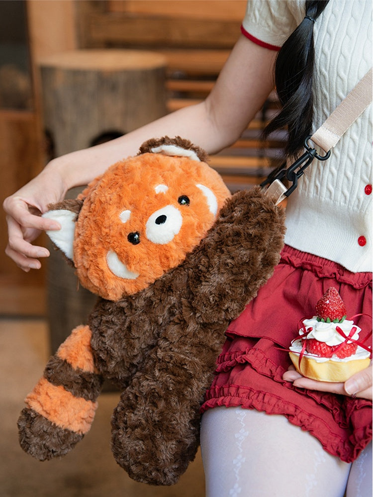 Cute Red Panda Brown 40cm Plush Backpack/Crossbody Bag