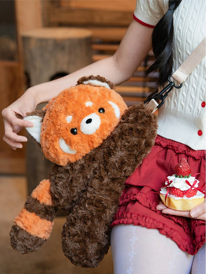Cute Red Panda Brown 40cm Plush Backpack/Crossbody Bag