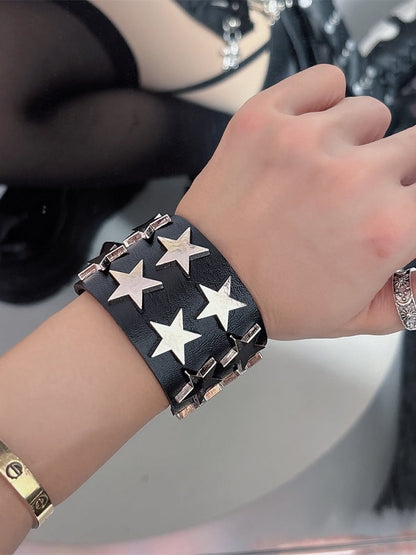 Black/Red/Pink Punk Rock Star Details Bracelet
