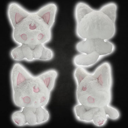 White and Pink Pastel Goth Magic Kitty Plushie