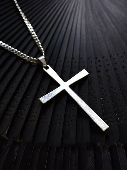 Silver Punk Gothic Cross Necklace