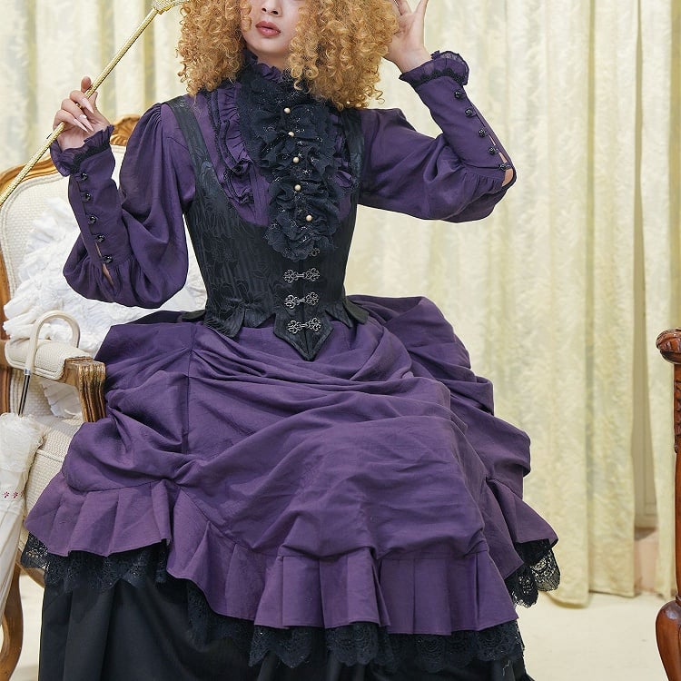 Clearance - Size M for Waist 72CM Victorian Bustle Historical Costume Skirt