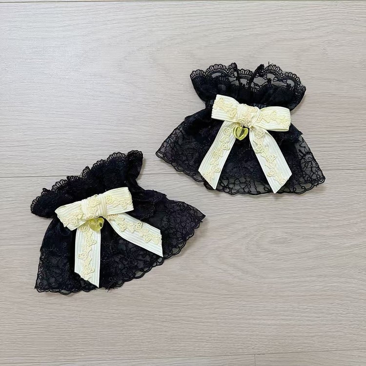 Pink / Blue / Black / Red Bowknot Wrist Cuffs