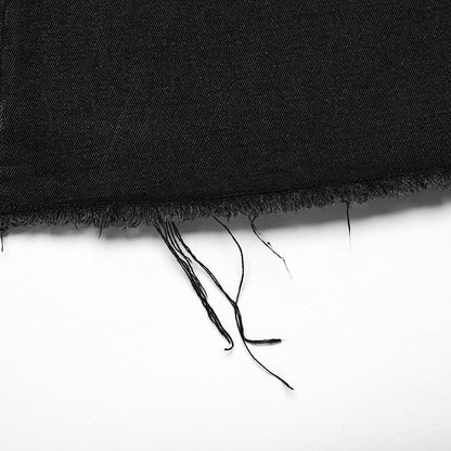 Black Punk Decayed Long Vest