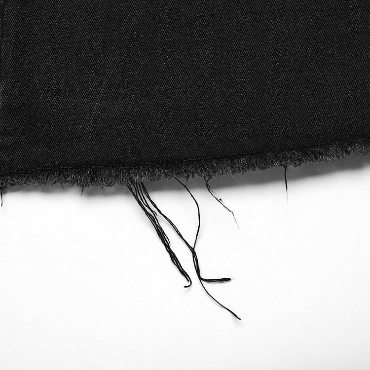 Black Punk Decayed Long Vest