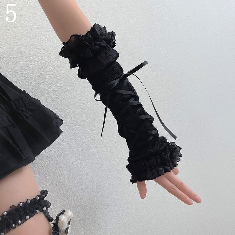 5 Options Bowknot Details Lace-up Lolita Sleeves