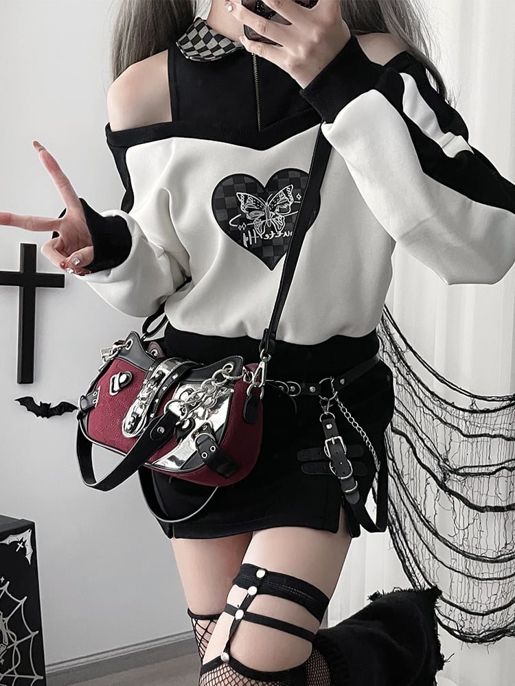 Wine Red Skeleton Kitty Ita Bag