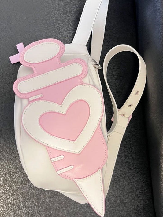 Light Pink Sweetheart Needle Tubing-shaped Yami Kawaii Crossbody Bag
