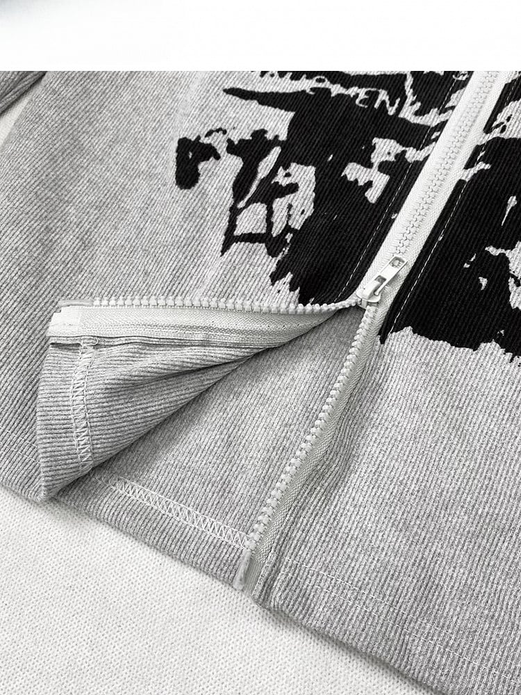 Gray Bittersweet Print Design Jacket