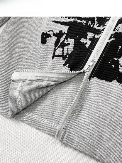 Gray Bittersweet Print Design Jacket