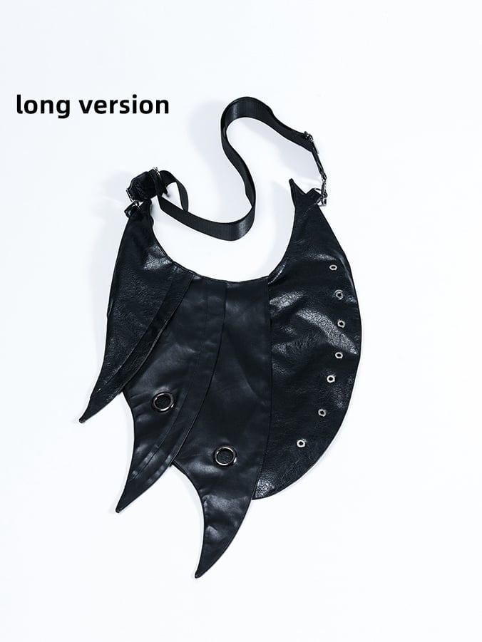 Black Punk Armor Design Large Capacity PU Crossbody