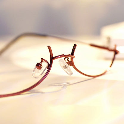 Cyberpunk Wine Red Semi-rimless Glasses Y2K Lensless Eyeglasses Frame