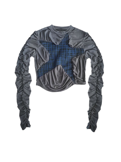 Punk Star Design Dark Grey Long Sleeves Top