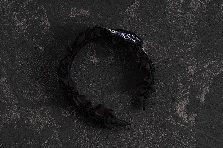 Goth Spider Detail Spider Web Ruffled KC