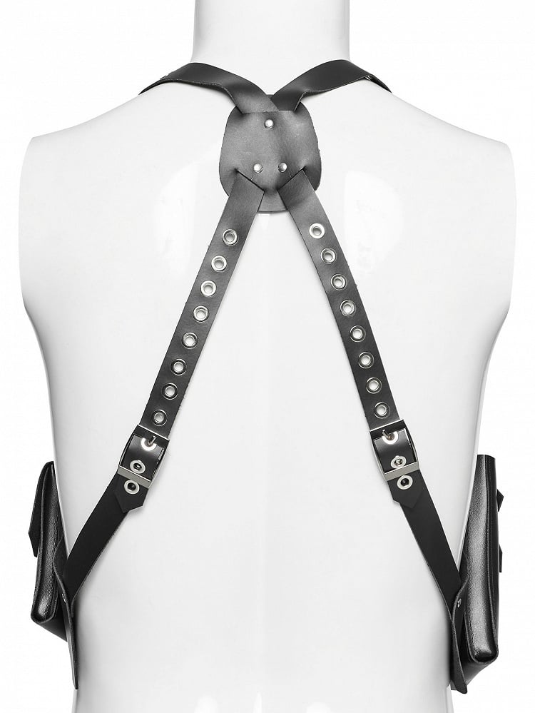 Black Punk Vest Strap Bag
