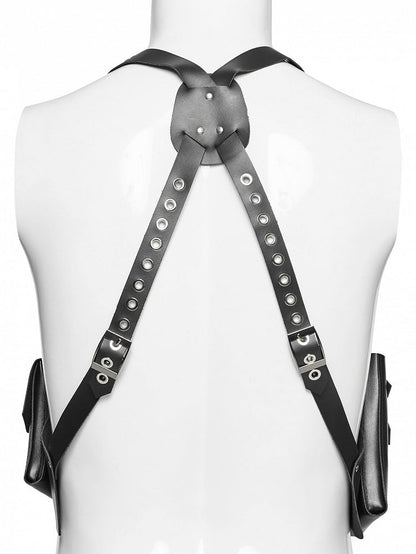 Black Punk Vest Strap Bag