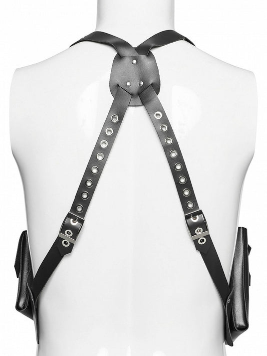 Black Punk Vest Strap Bag