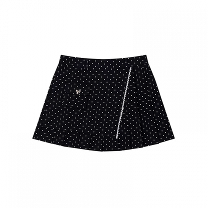 Black Polka Dot Thigh-Length Skirt