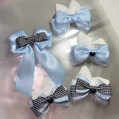 Clearance-Alice Blue Bowknot Hairclip