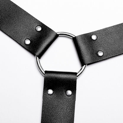 Black Punk PU Harness