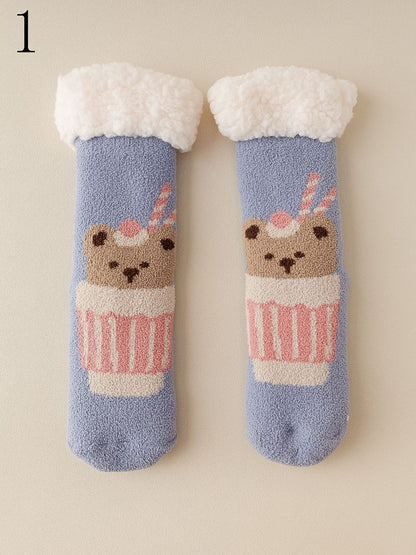 7 Options Cartoon Bear Winter Socks