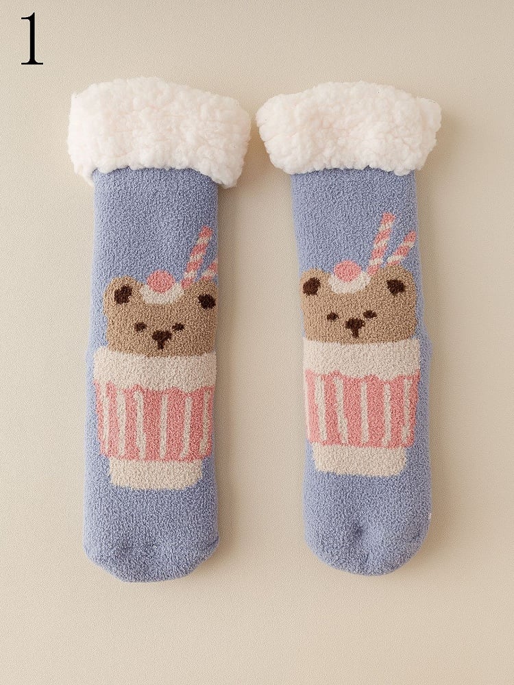 7 Options Cartoon Bear Winter Socks