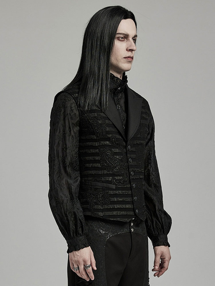 Striped Jacquard Goth Waistcoat