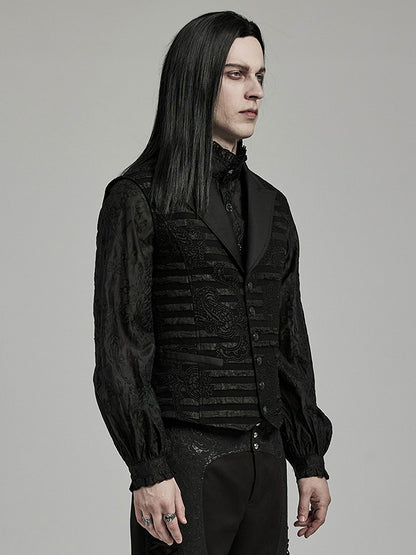 Striped Jacquard Goth Waistcoat