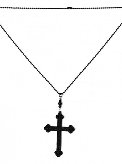 Black Gothic Punk Cross Pendant Necklace