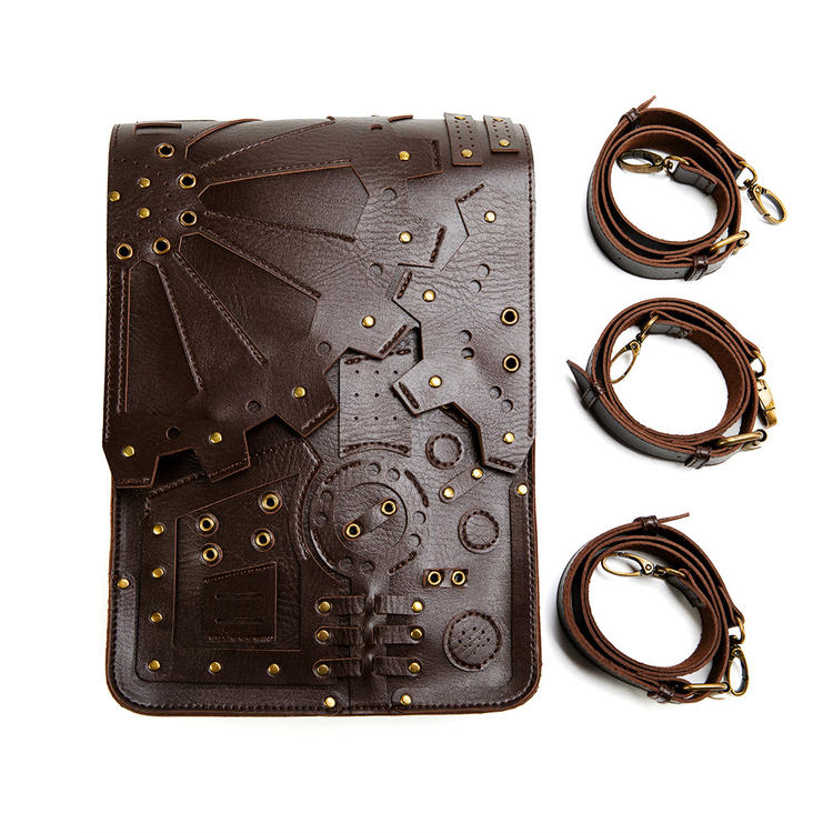 Steampunk Gears Backpack Dark Coffee / Ochre