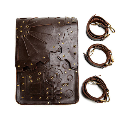 Steampunk Gears Backpack Dark Coffee / Ochre