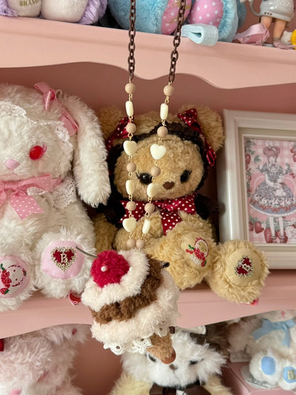 5 Options Plush Cake Pendant Beaded Necklace