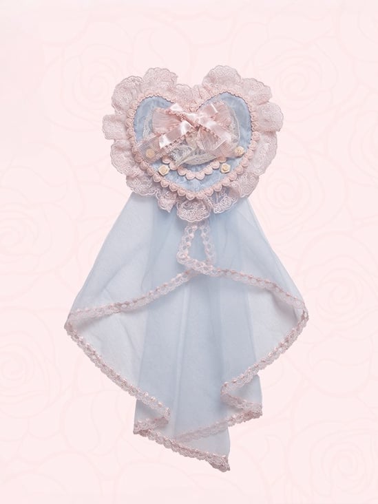 Blue / Purple & Pink Heart-shaped Floral Hairclip