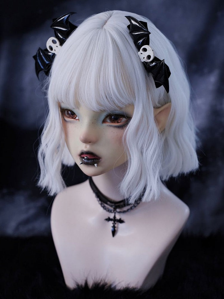 Skull Decorated Black Goth Wings Hairclips