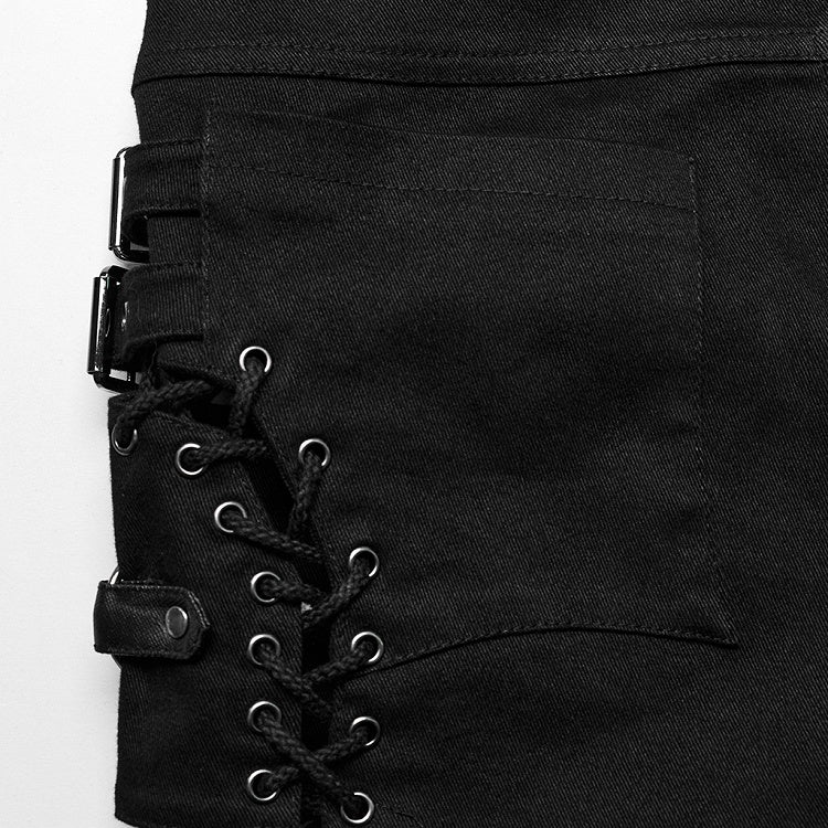 Black Punk Low Waist Shorts