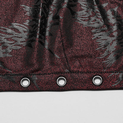 Black and Red Punk Sexy Halter Neck Top