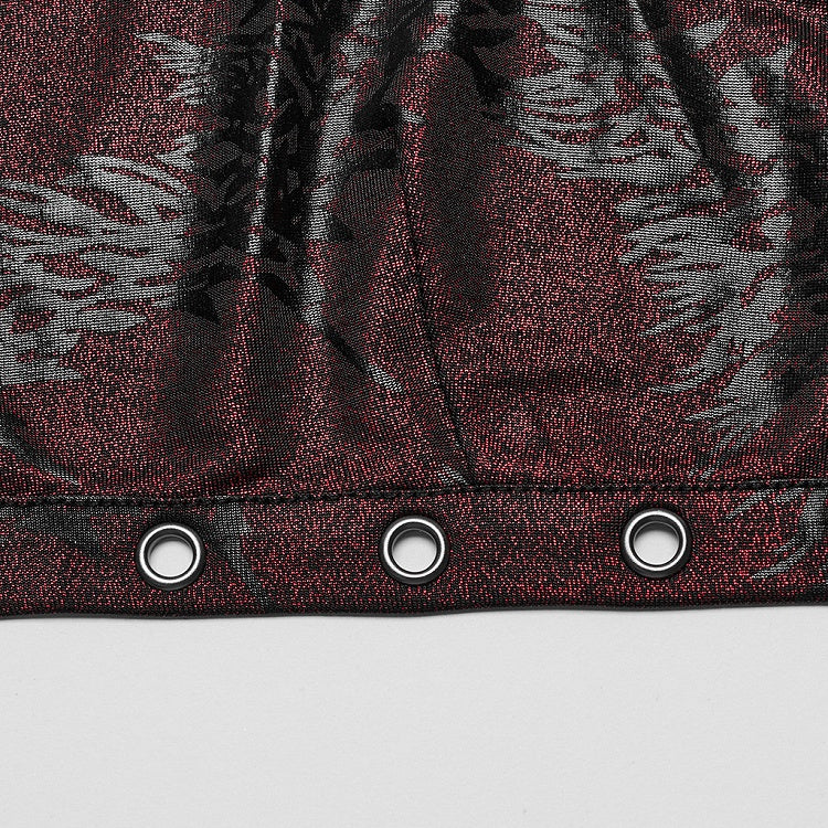 Black and Red Punk Sexy Halter Neck Top