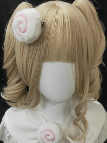 White&Pink Plush Hairclip