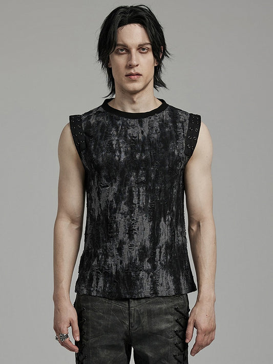 Black and Gray Goth Daily Tank Top
