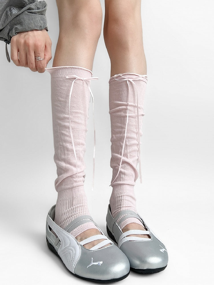 7 Color Options Self-tie Bowknot Leg Sleeves