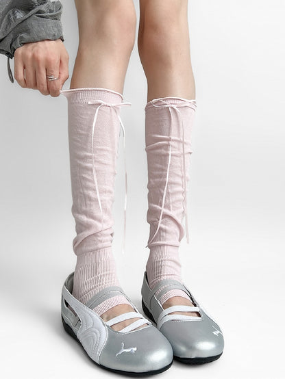 7 Color Options Self-tie Bowknot Leg Sleeves