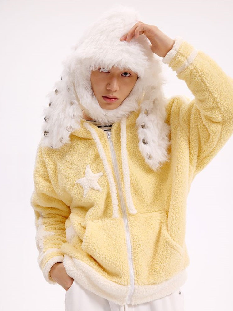 Black/White Studded Bunny Ear Hat