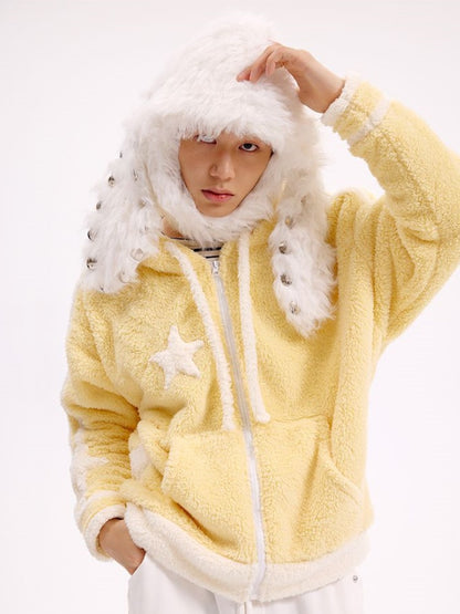 Black/White Studded Bunny Ear Hat